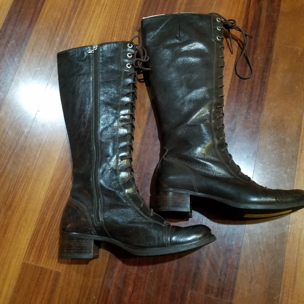 Rockport womens leather boots lace up